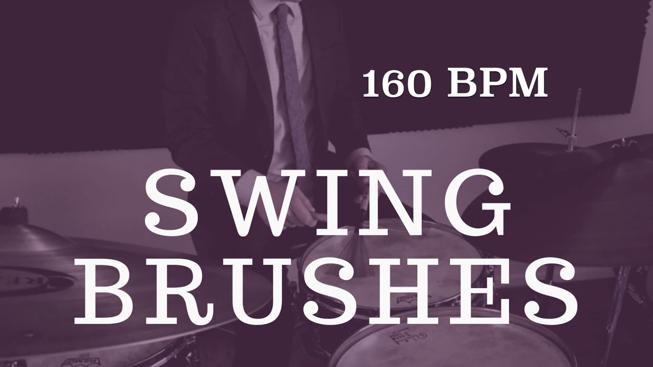 Jazz Drum Brushes Play Along - Medium Swing - 160 BPM - YouTube