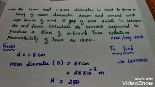 Nov/Dec 2019 And April 2018 / Electrical Machines 1 / Unit 1 Problems