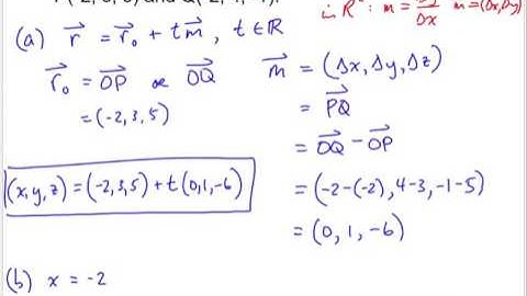 MCV4U Equations of Lines in R3