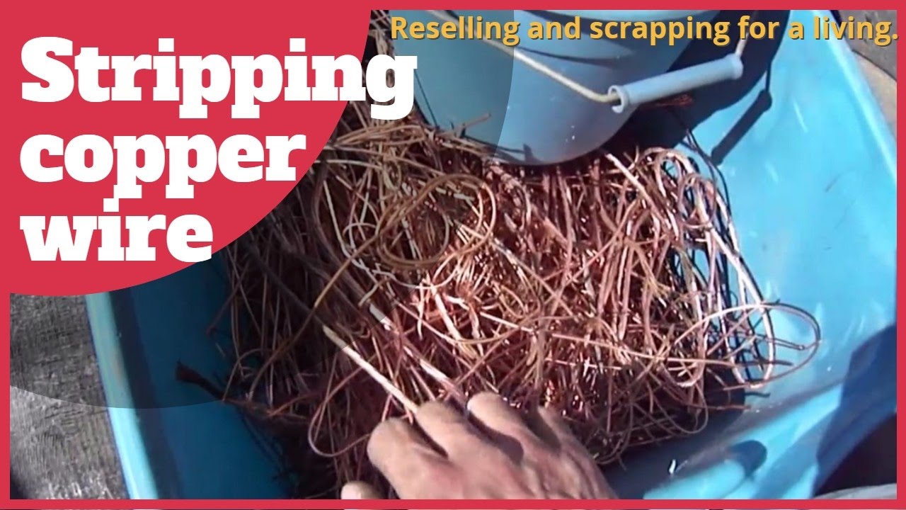 Stripping insulated copper wire. Finding scrap metal. Reselling and