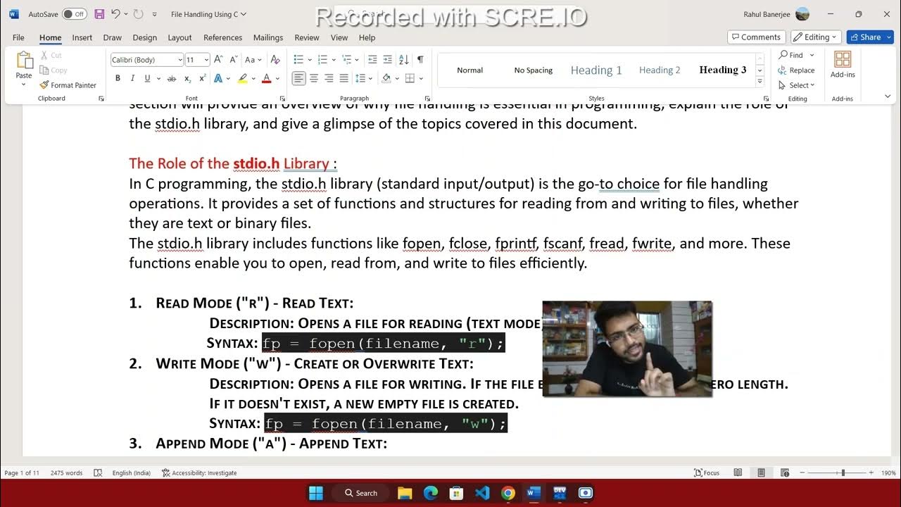 Excel File Handling Using C