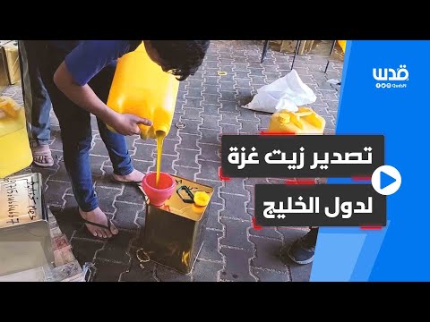 تجهيز صفائح زيت الزيتون في خانيونس جنوب قطاع غزة لتصديره لدول الخليج