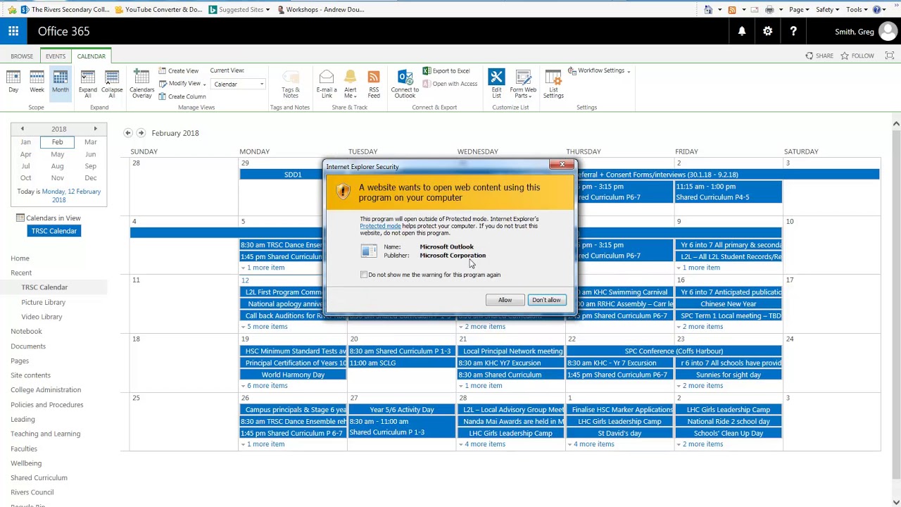 Sharepoint Calendar In Outlook Printable Calendar 2023