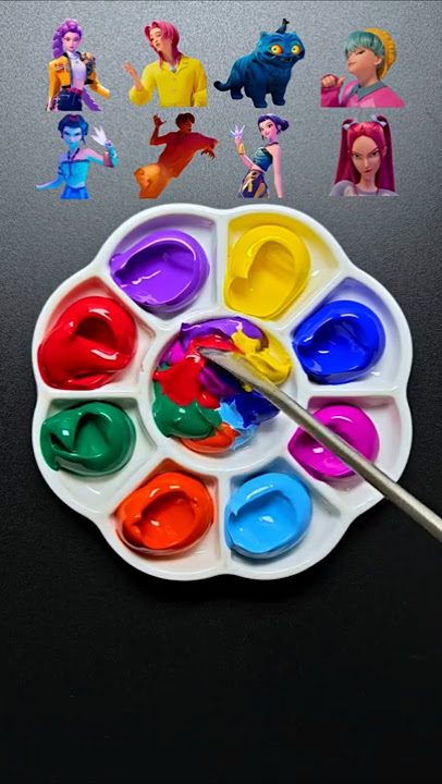 KPop Demon Hunters Colormixing 10 #satisfying #colormixing #kpopdemonhunters #golden