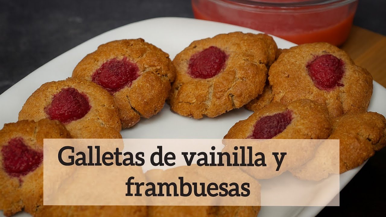Galletas de vainilla con harina integral y frambuesa | Tiernas, caseras y fáciles