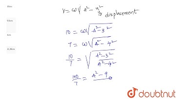 A body executes `SHM` has its velocity `10cm//s` and `7cm//s` when its displacements from mean