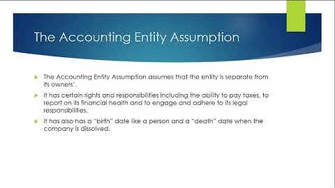 Accounting Entity Assumption