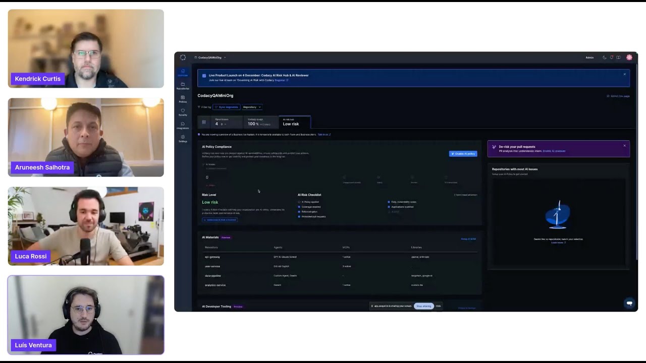 Introducing Codacy AI Risk Hub and AI Reviewer: Launch Demo - YouTube