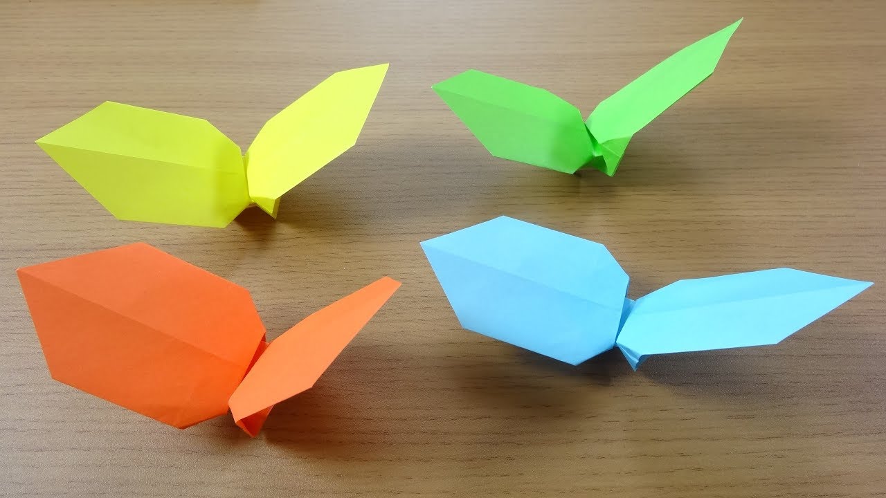 ヘンテコおりがみ くるくるプロペラ Origami Spinning Blades Youtube