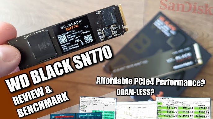 WD BLACK SN770 1TB SSD PCIe Gen4 NVMe