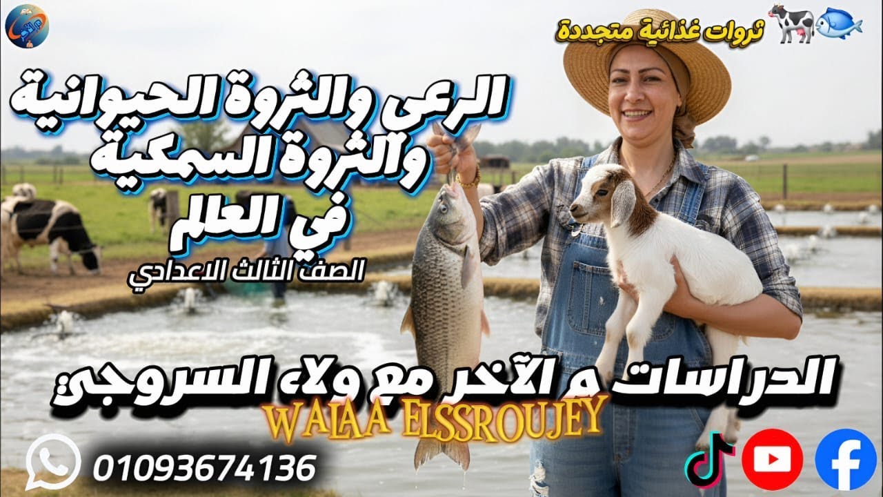 الرعي والثروة الحيوانية والسمكية ببساطة 🌍🐓🐄🐟الثالث الاعدادي2026