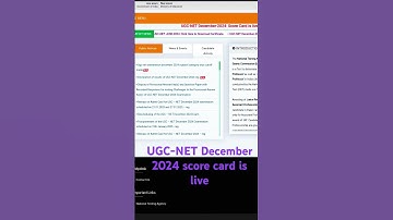 UGC NET December 2024 score card live #ugc #ugcnet #ugcnetexam #result #december #nta #ntanet