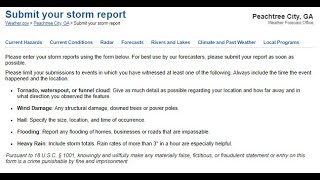 Submitting An Online Storm Report - NWS Atlanta