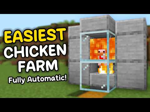 EASIEST Fully Automatic Chicken Farm in Minecraft Bedrock!