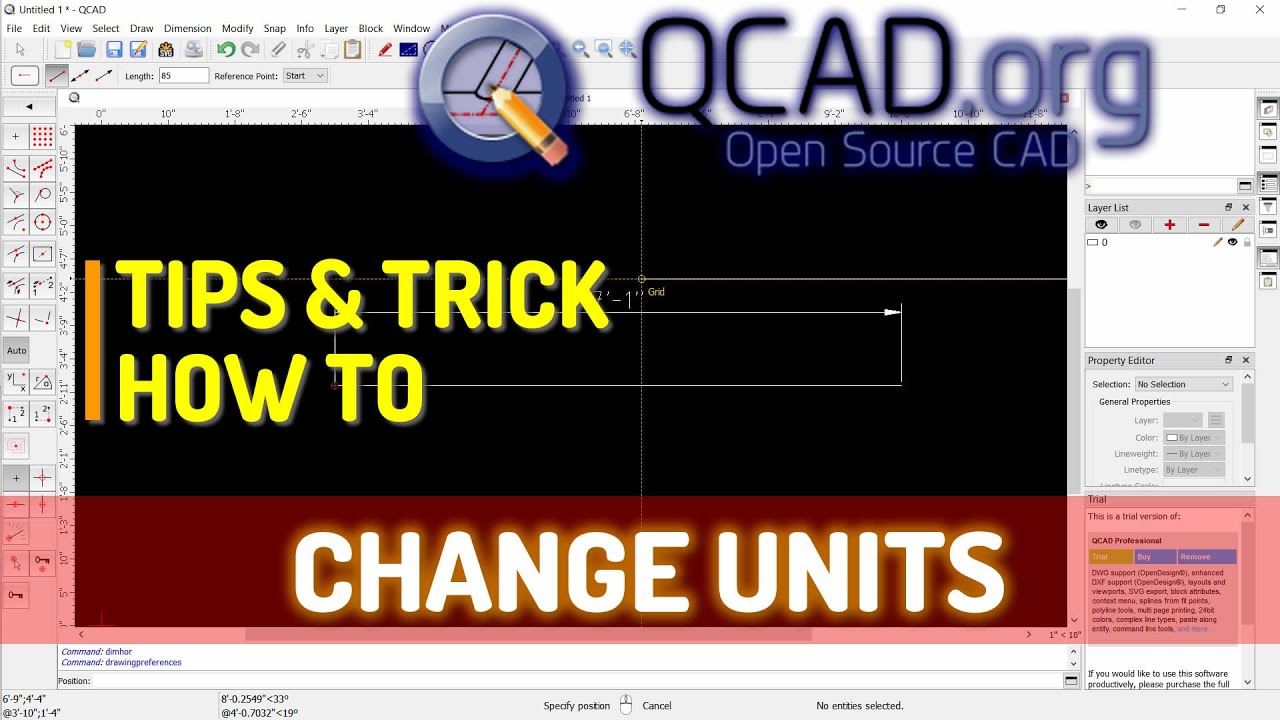 QCAD How To Change Units - YouTube