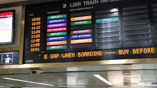 LIRR TRAIN INFORMATION BOARD - ARRIVAL TIMES IN PENN STATION, NEW YORK