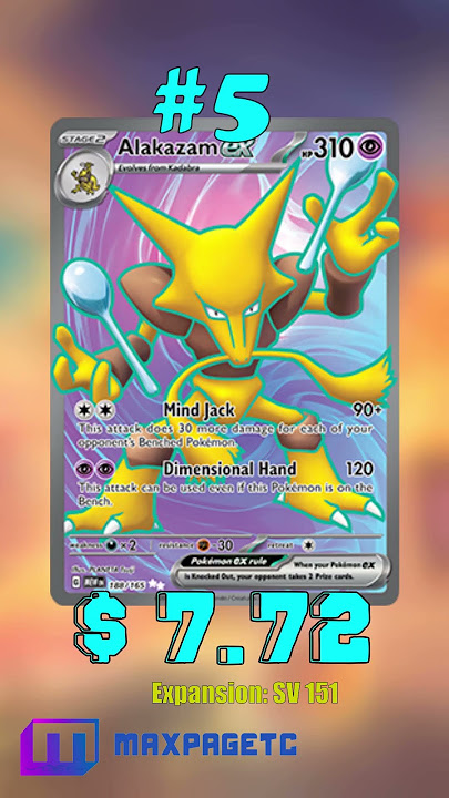 Top 5 Alakazam ex  Pokémon Cards #tcg#pokémon#alakazam