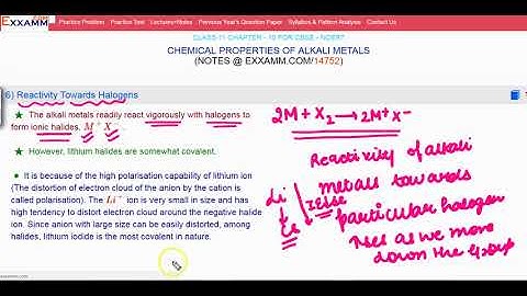 Reactivity of alkali metals towards halogens|Class11 Chapter10|CBSE|NCERT