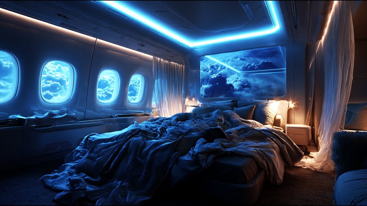 Нежный гул двигателя | Шум в салоне самолета для отдыха, сосредоточения и медитации