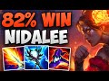 82 win rate challenger nidalee solo carry gameplay  challenger nidalee jungle  patch 141 s14