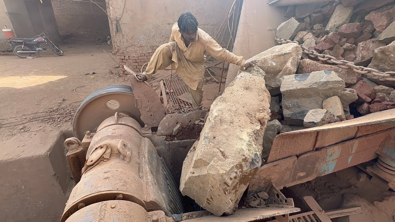 Massive Boulder Jammed in Crusher! Extreme Stone Breaking by Hand 😱