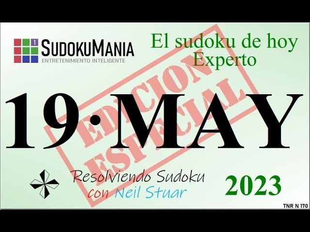 El sudoku de hoy 19/05/2023 -