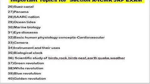 Important Topics for ICMR JRF Exam!!(based on analyzing the past year question papers)