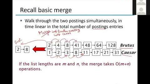 Skip Pointers Merge Algorithm