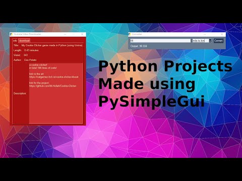 Python Apps made using PySimpleGUI (YouTube Video Downloader and Unit Converter)