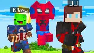DEADPOOL Speedrunner vs SpiderMan Capitan America Hunter : JJ vs Mikey Deadpool in Minecraft Maizen!