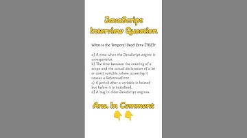 Temporal Dead Zone (TDZ)? #javascript