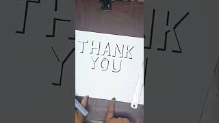 HOW 🙏 TO DRAW 3D WORDS THANK YOU FOR 1K/EASY TRICK TO DRAW 3D LETTERS FOR KIDS#shorts  @vamossart