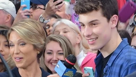 Shawn Mendes talking with Amy Robach on GMA about his new 'Handwritten' album