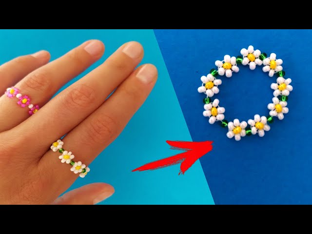 Tutorial - How to Make a Beaded Flower Ring - Craftaholique