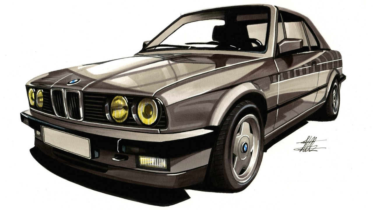 Como Desenhar e Colorir um Carro: Aula para Iniciantes (BMW E30) 