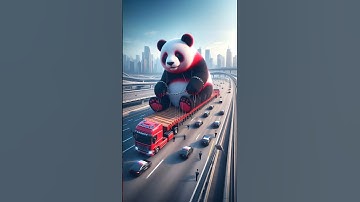 ❤️ Evolution of Panda: Big Panda Transporting In Truck 🥰 1 #cat #cute #panda #shorts