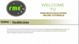 Equation of Parallel Lines : Free Math Education Online Video Tutorials