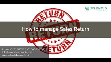 How to manage Sales Return in Splendid Accounts