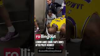 LeBron James Signs Fan’s Shoes After Polite Request