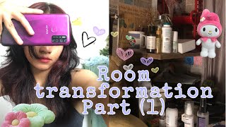 (VLOG)part :1) room transformation/study room to bed room⭐