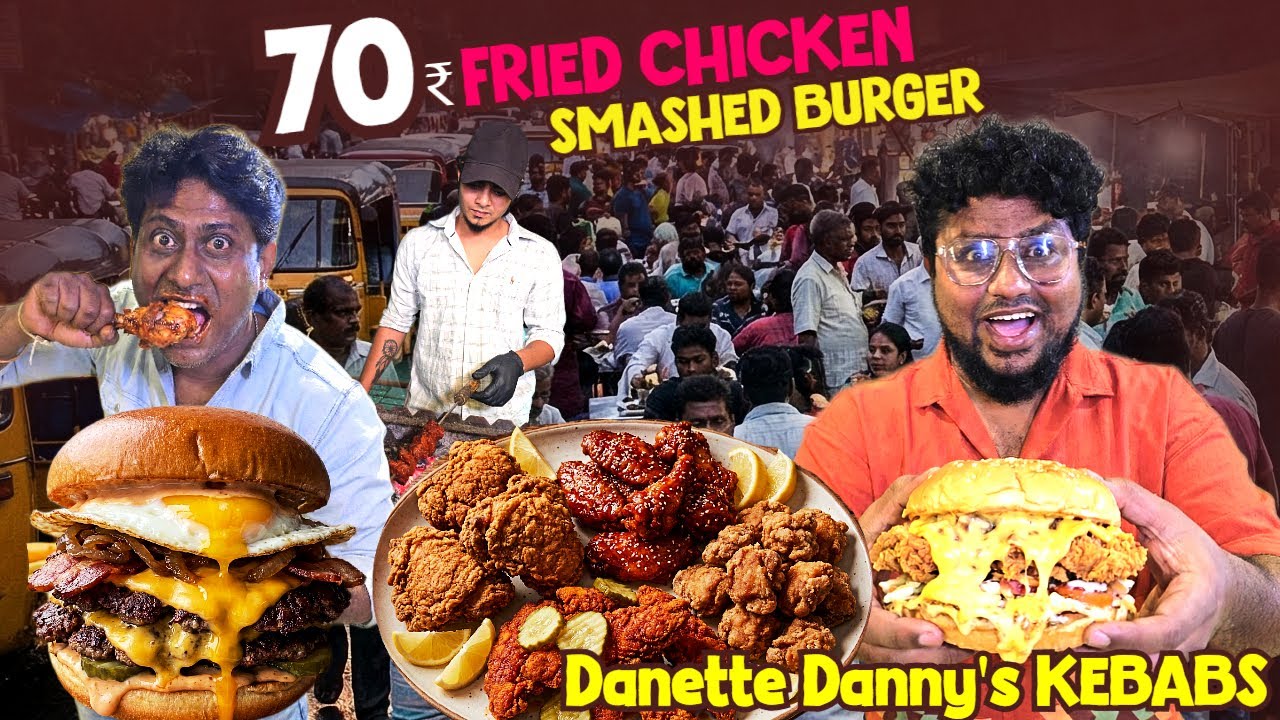 Cheapest Fried Chicken in Chennai🍗🤤 Best BEEF Smashed Burger | Tamil Food Review | Pakoda Boyz