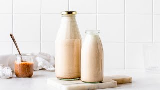 30-Second Almond Milk In A Blender (NO STRAINING!)