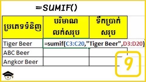Microsoft Office Excel | =Sumif() #9