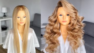 How to make BIG curls | Volumen &amp; Big Hollywood curls tutorial | Hairstyles for long hair