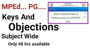 pgcet  mped | keys and objections |Option enable | @srinupetcreations