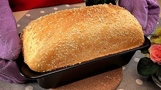 Wheat bread without kneading with sesame "Turbobread"! bread in a bowl