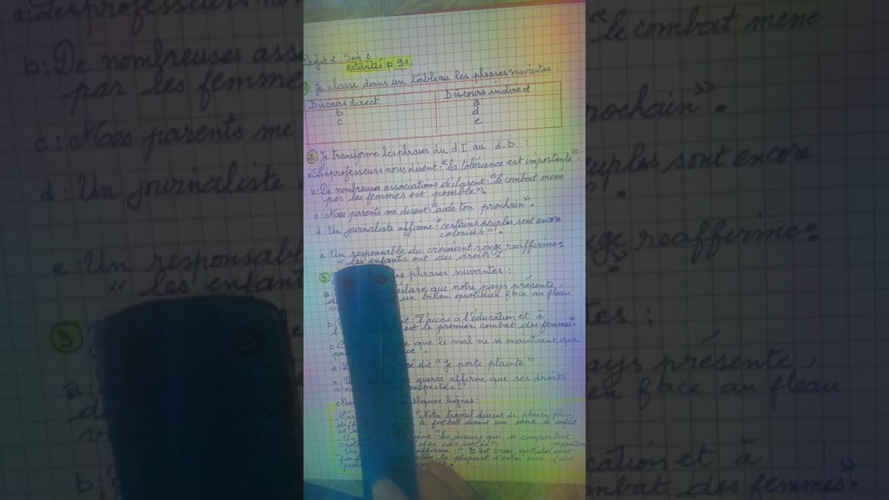 4èmeAM: le discours direct et indirect act p91