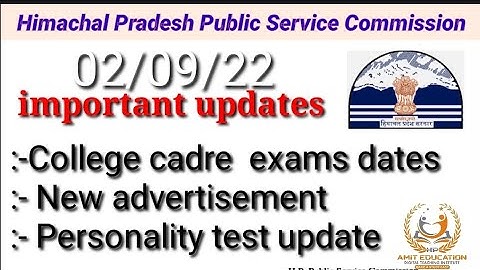 HPPSC |new update Assistant professor Tentative Exams schedule| Drug Inspector Advertisement|