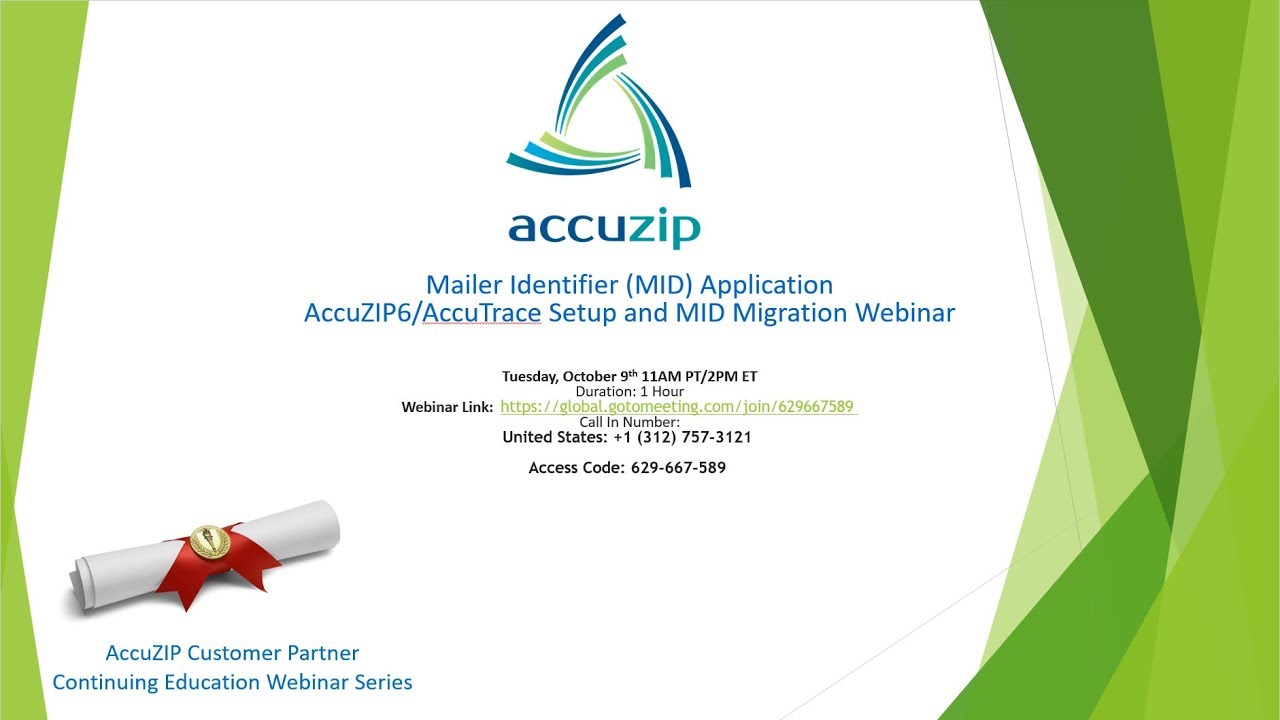 AccuTrace IM Barcode Tracking Mailer ID Migration inar YouTube