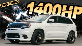 1400HP Jeep Trackhawk  The World's FIRST TWIN TURBO TRACKHAWK! ('Big Hawk' Breaks the MPH Record)